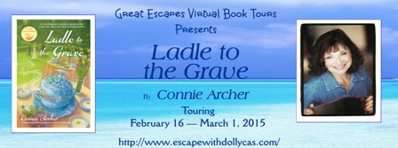 TOUR: Ladle to the Grave, by Connie Archer (guest post, review, & giveaway!)