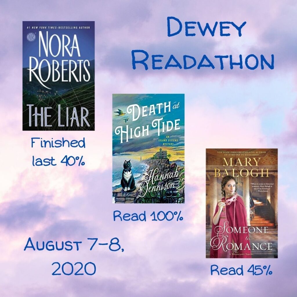 Lark's final stats for the Dewey 24-Hour Readathon