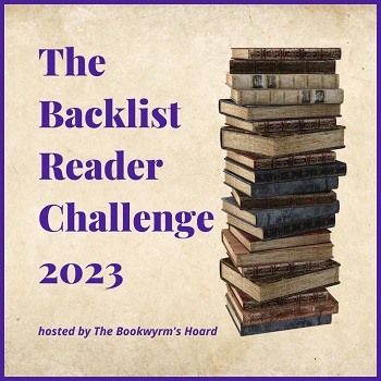 Graphic (button size): The Backlist Reader Challenge 2023