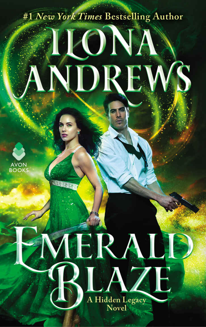 Book cover: Emerald Blaze (Hidden Legacy series, book #6), by Ilona Andrews