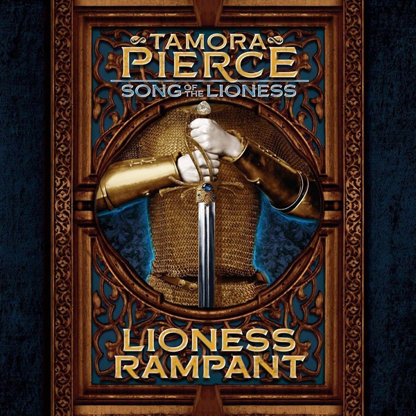 Audiobook cover: Lioness Rampant (book #4 of Song of the Lioness), by Tamora Pierce. Read by Trini Alvarado.